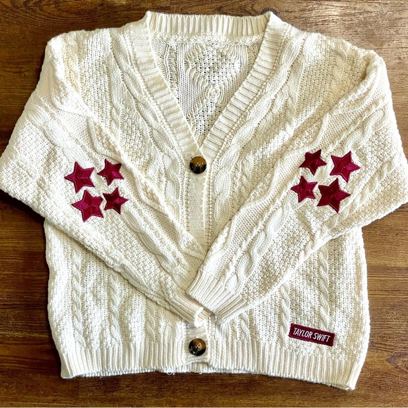 Tops | Taylor Swift Official Red Tv Cardigan Size Ml | Poshmark